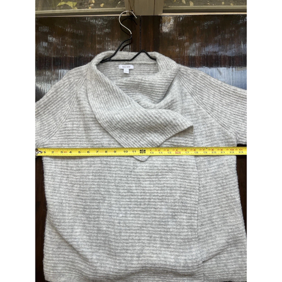 Nine West Women's Wool Blend Gray Open Cardigan Sweather Waterfall Size Large - Picture 10 of 13